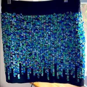 Ann Taylor sz 6 black skirt w/fabric sequin design
